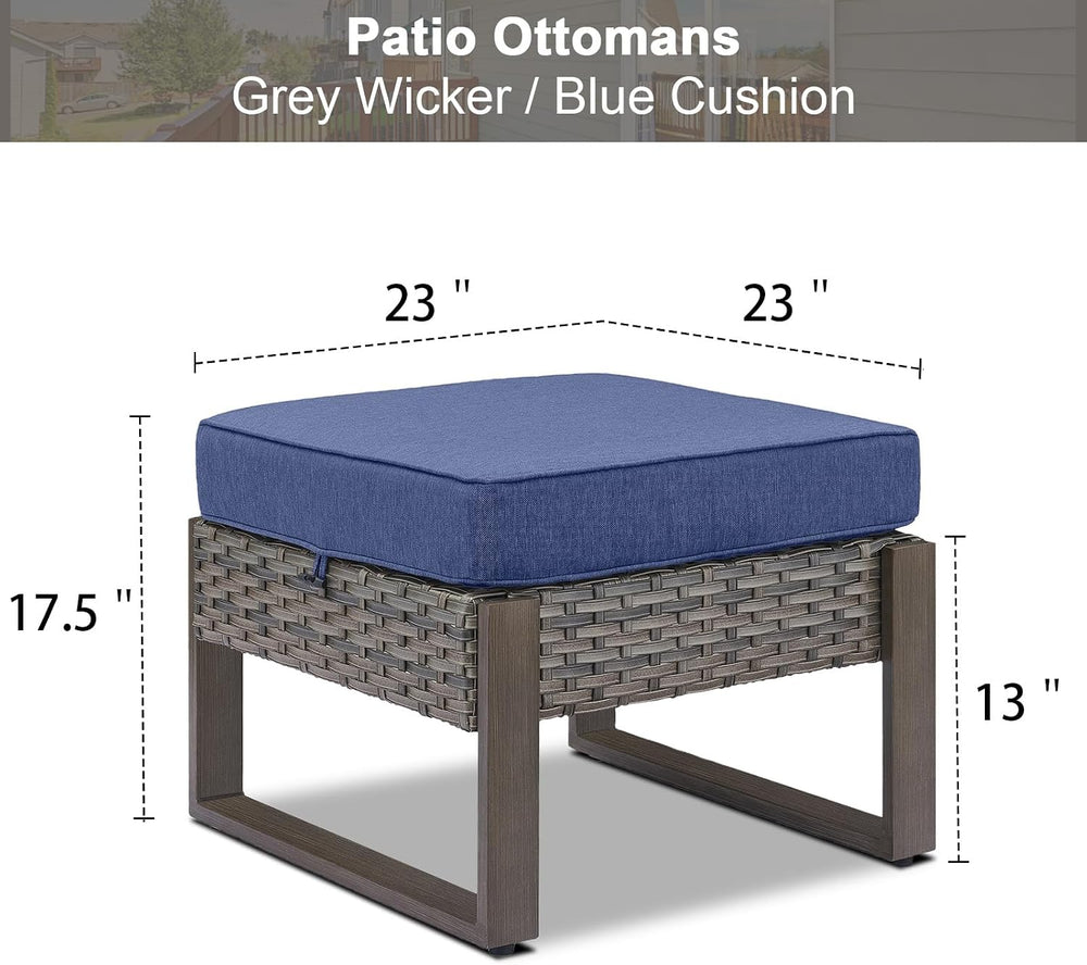 Belord Outdoor Ottomans for Patio - 250 LBS Weight Capacity Wicker Foot Rest ...