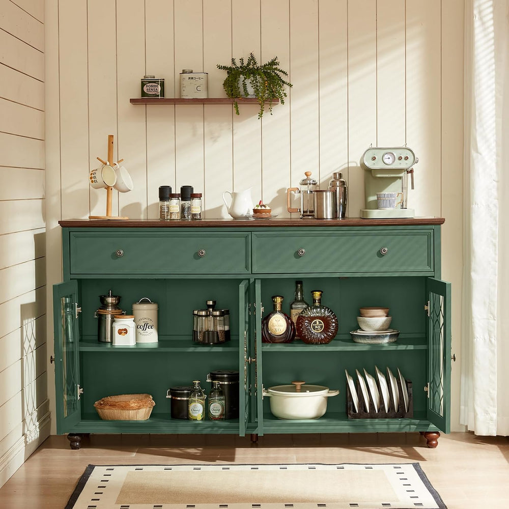 Joaxswe Farmhouse Sideboard Buffet Cabinet with Storage,Adjustable Shelves Co...