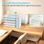 AUPSEN White Desk Organizers and Accessories, 5-Tier Letter Tray Paper Organizer with Adjustable File Holder, Desktop Office Desk Accessories for Office Supplies