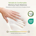 5 Inch Twin Mattress for Kids, Memory Foam Mattress with Cooling Green Tea Gel, Relieve Pressure with Medium Firm Support, CertiPUR-US Certified, 75''L x 38''W, White