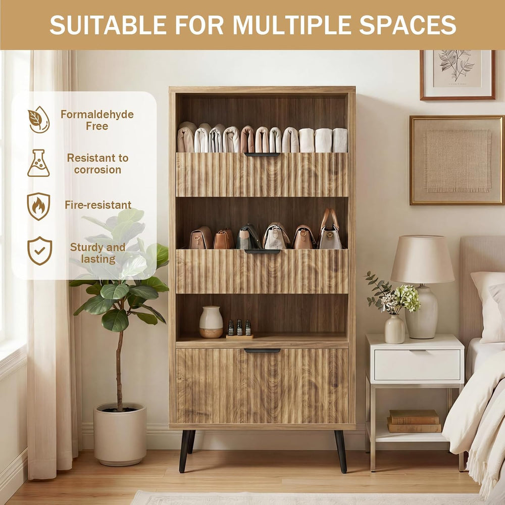 Bathroom Storage Cabinet Set of 2, 47.2" Wide 5-Tier Freestanding Pantry...