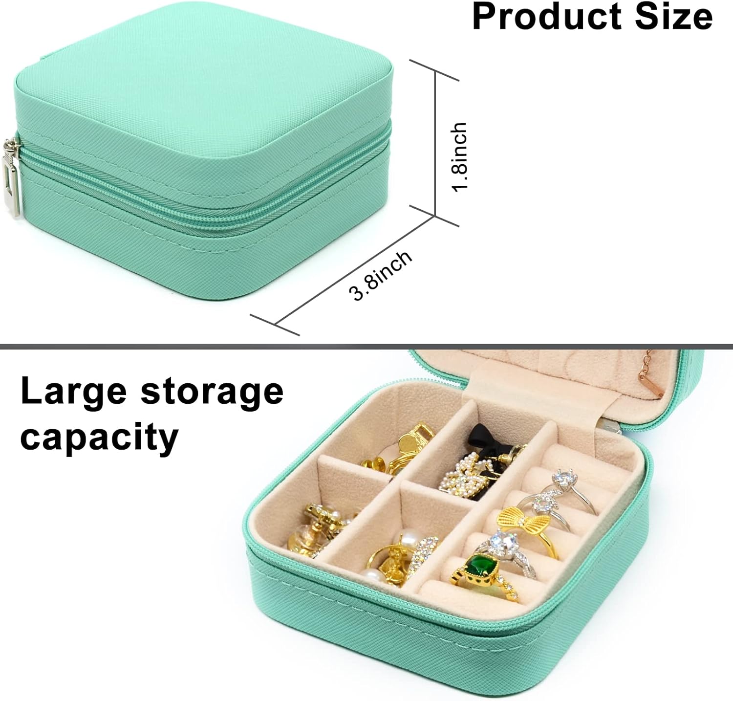 KEINE MARKE Small Jewelry Box, Travel Portable Jewelry Case for Ring, Pendant, Earring, Necklace, Bracelet Organizer Storage Holder Boxes (blue*8).