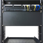 Jingchengmei 1U Disassembled Rack Mount Cable Management Panel with Brush for Cable Entry for 19-Inch Rack or Cabinet Black (BF01UAB2)