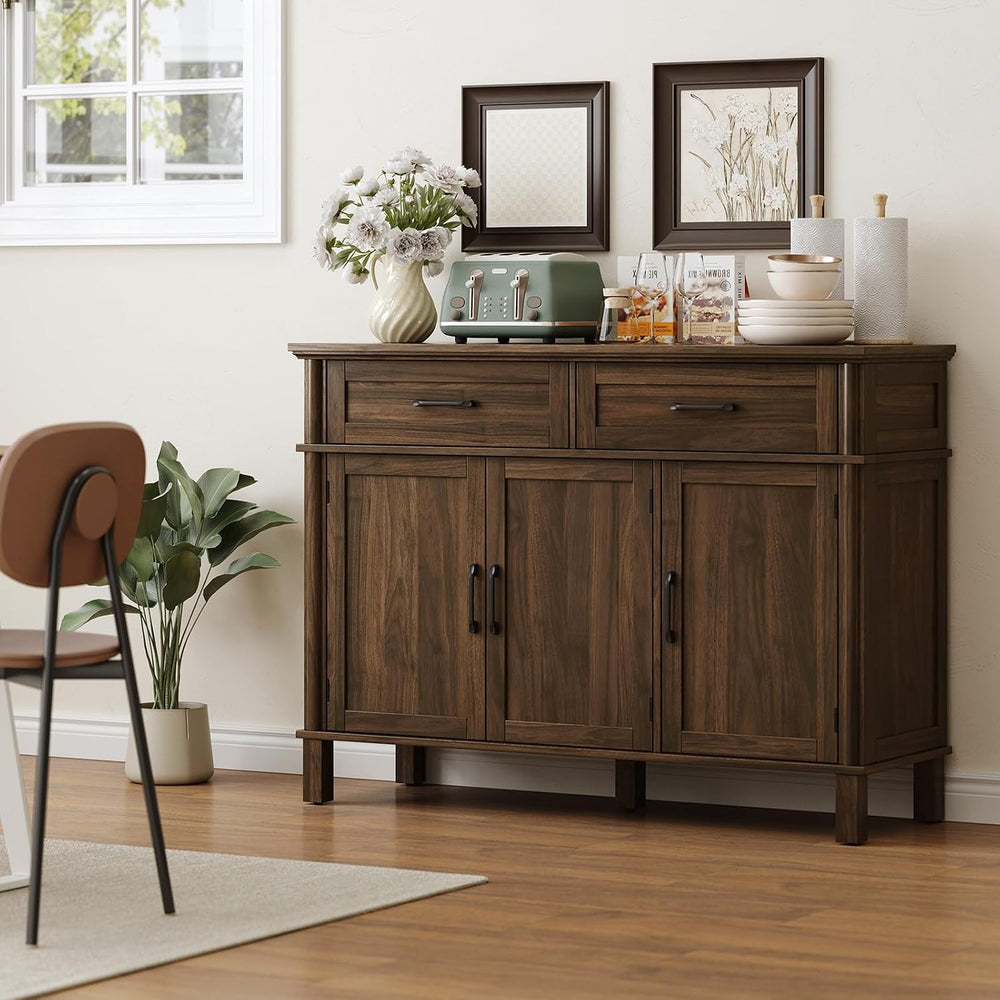 ONBRILL 48 Inch Buffet Cabinet with Storage, Farmhouse Sideboard Buffet w/2 D...
