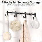 YASONIC Shower Caddy, 100% Rustproof Shower Shelves for Inside Shower, No Drilling Bathroom Organizers and Storage, 6 Pack Large Capacity Bathroom Shelves for Kitchen & Home Decor