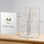 pickpiff Silver Jewelry Stand Holder Organizer: 14.5" Sturdy Hanger for 80 Pcs Jewelry, Chrome Jewlery Tower for Display Necklace, Earring, Bracelet, Watch