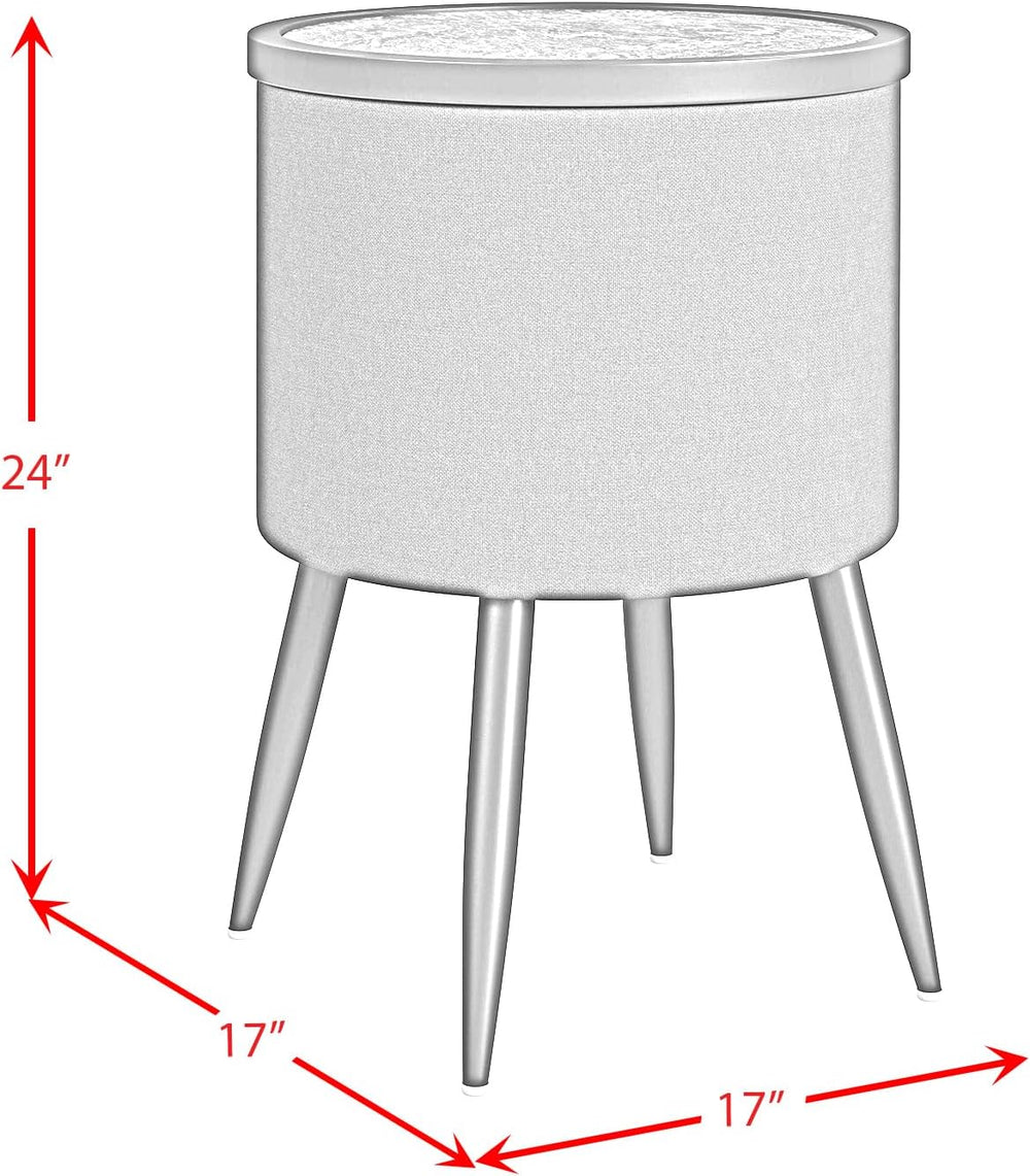 Picket House Furnishings Nebula Round Smart End Table in Black