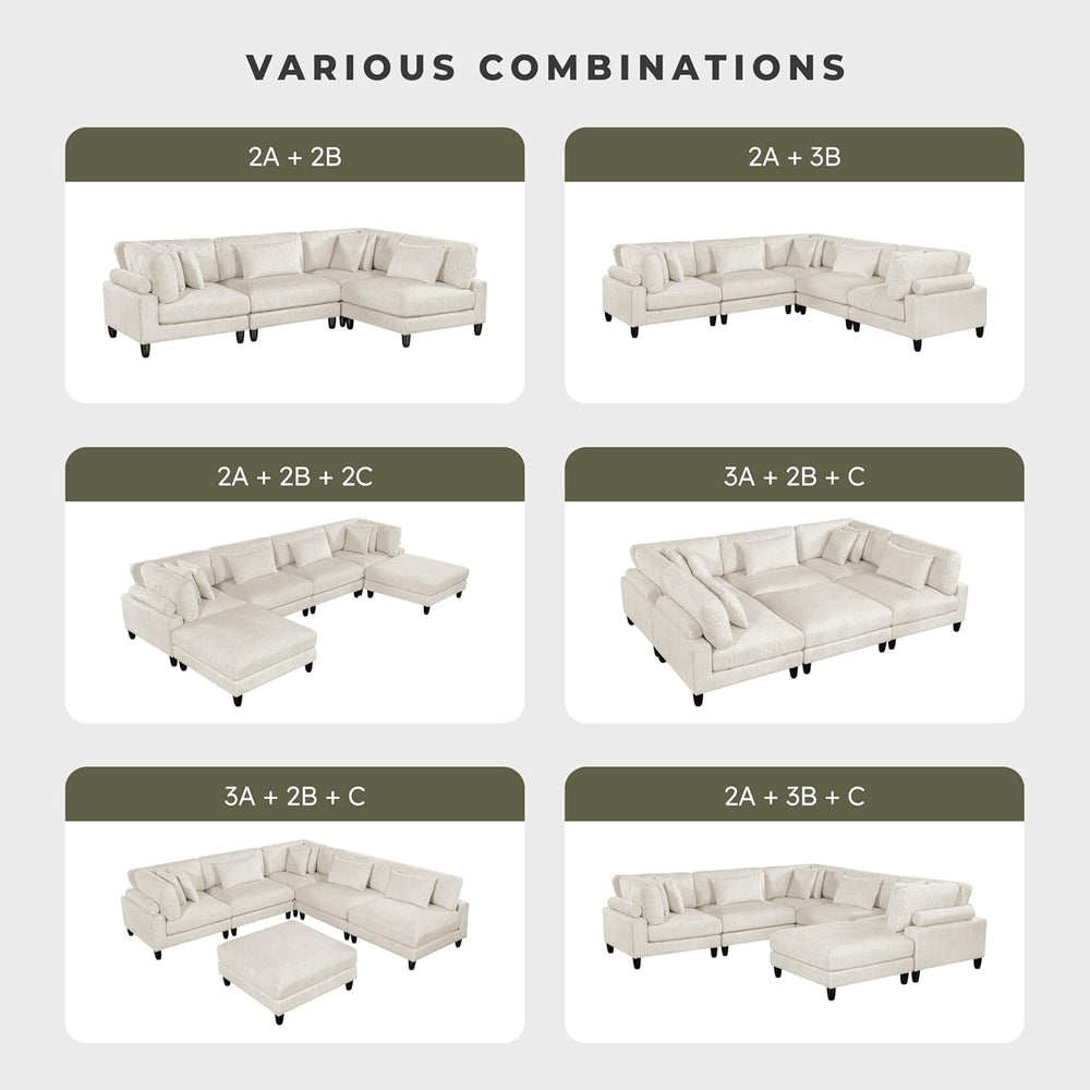 Lexicon Modern Ottoman, Foot Stools, Living Room Foot Rest, Module for Sectio...