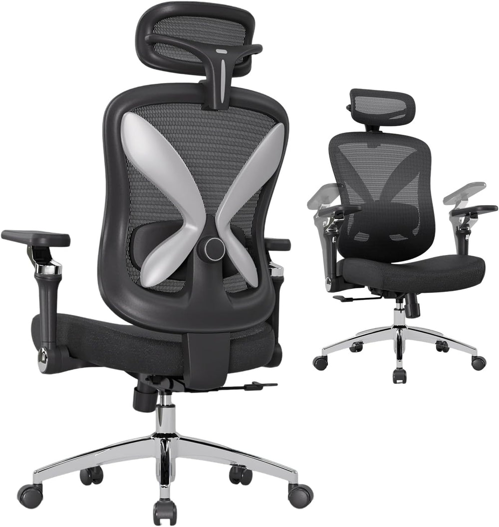 amseatec Mesh Office Chair with Headrest, Ergonomic Reclining Desk Chair | 5D...