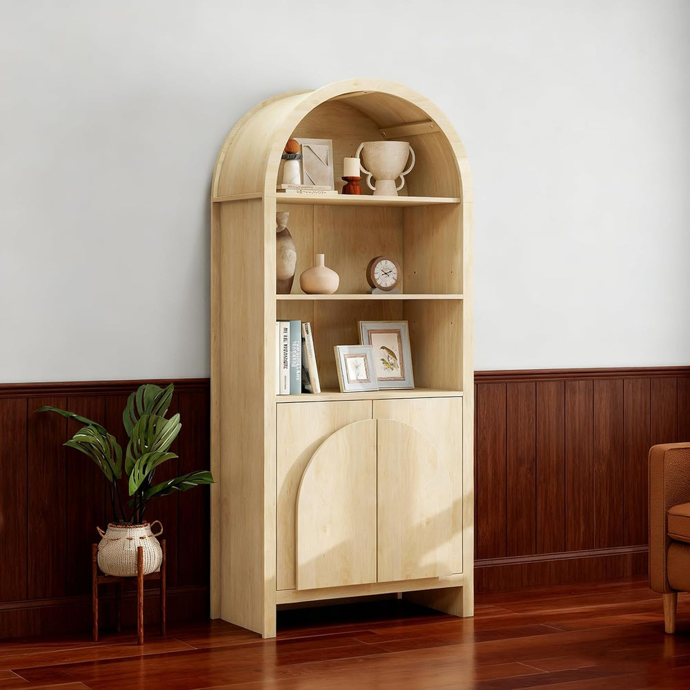 Arched Kitchen Pantry Storage Cabinet w/Adjustable Shelves, 2 Doors, 70.2&quo...