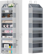 Over The Door Organizer - Over Door Storage Organizer with 5 Large Pockets & 10 Mesh Side Compartments - Heavy-Duty Hanging Storage for Bathroom, Bedroom & Closet - Baby Room Organize Solution