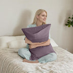 Pillow Cases Standard Size 2 Pack, Bamboo Rayon Cooling Pillowcases with Envelope Closure, Cool Breathable Pillow Case for Hot Sleepers & Night Sweats, 20x26 inches, Greish Purple