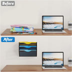 3 Tier Hanging Wall File Organizer, Mesh Mail Paper Orgnization Hanging File Folder Holder for Home Office, Black