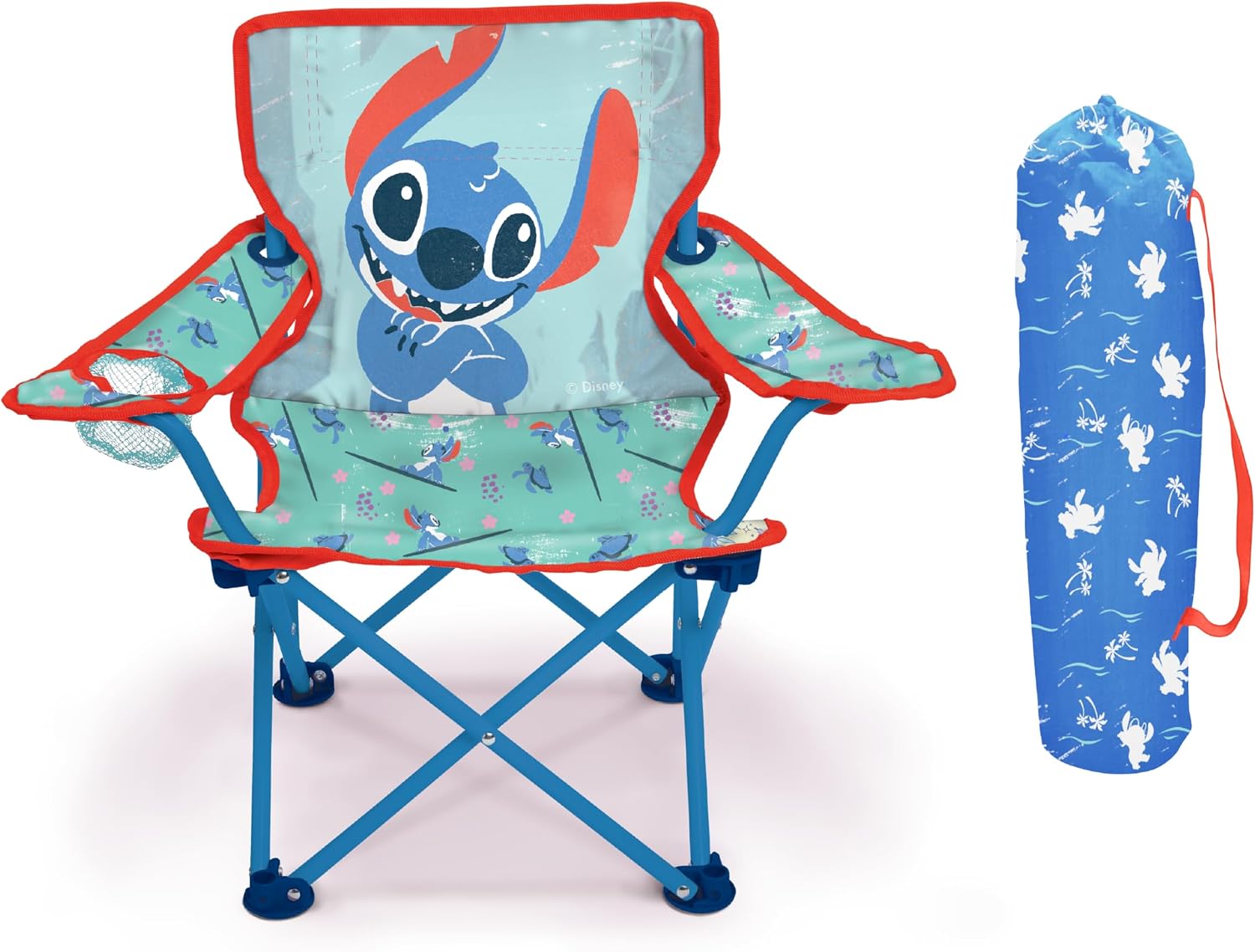 Lilo & Stitch Children's Chair Foldable Camp Chairs for Kids - Fold and Go Chair for Park, Sports or Patio Includes Carry Bag, by JAKKS Pacific Toddlers 24M+