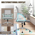 Office Chair ergonomically Designed with Breathable mesh backrest and Lumbar Support Adjustable Height Suitable for Offices Homes bedrooms Study Rooms Grey