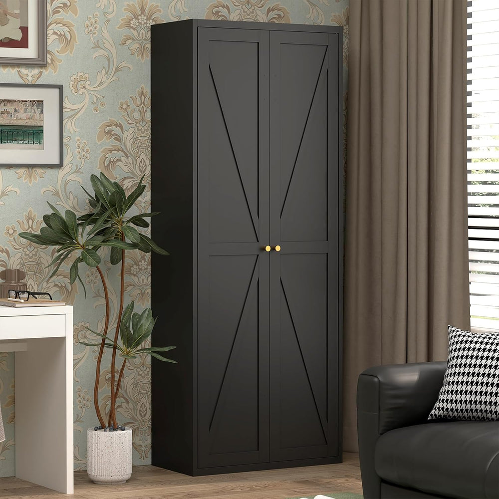 71" Tall Kitchen Pantry Storage Cabinet, Kitchen Storage Cabinet with Do...