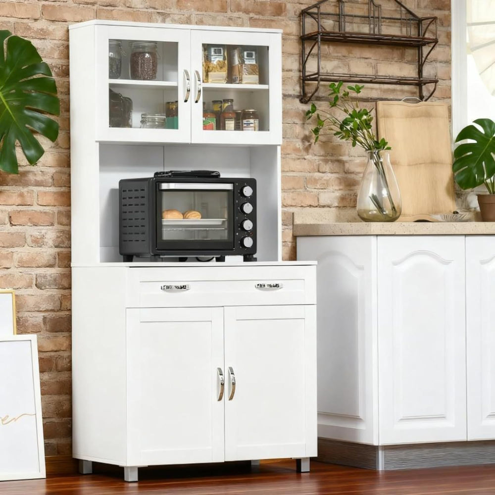 Hassyee Classic Contemporary Look Storage Cabinets, Kitchen Pantry Freestandi...