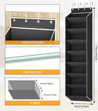 KYEVIS Over The Door Shoe Organizer Storage Fit 16-24 Pairs Hanging Shoe Rack Organiser for Closet Door, Deep Pocket Shoe Holder for Sneakers,Boots Storage(1 Pack Black)