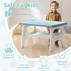 Kids Table and Chairs Set, Activity Table with 2 Chairs for Ages 3-6, Toddler Table and Chair Set Ideal for Reading, Drawing, Dining, Arts Crafts,Gifts for Kids (Blue)