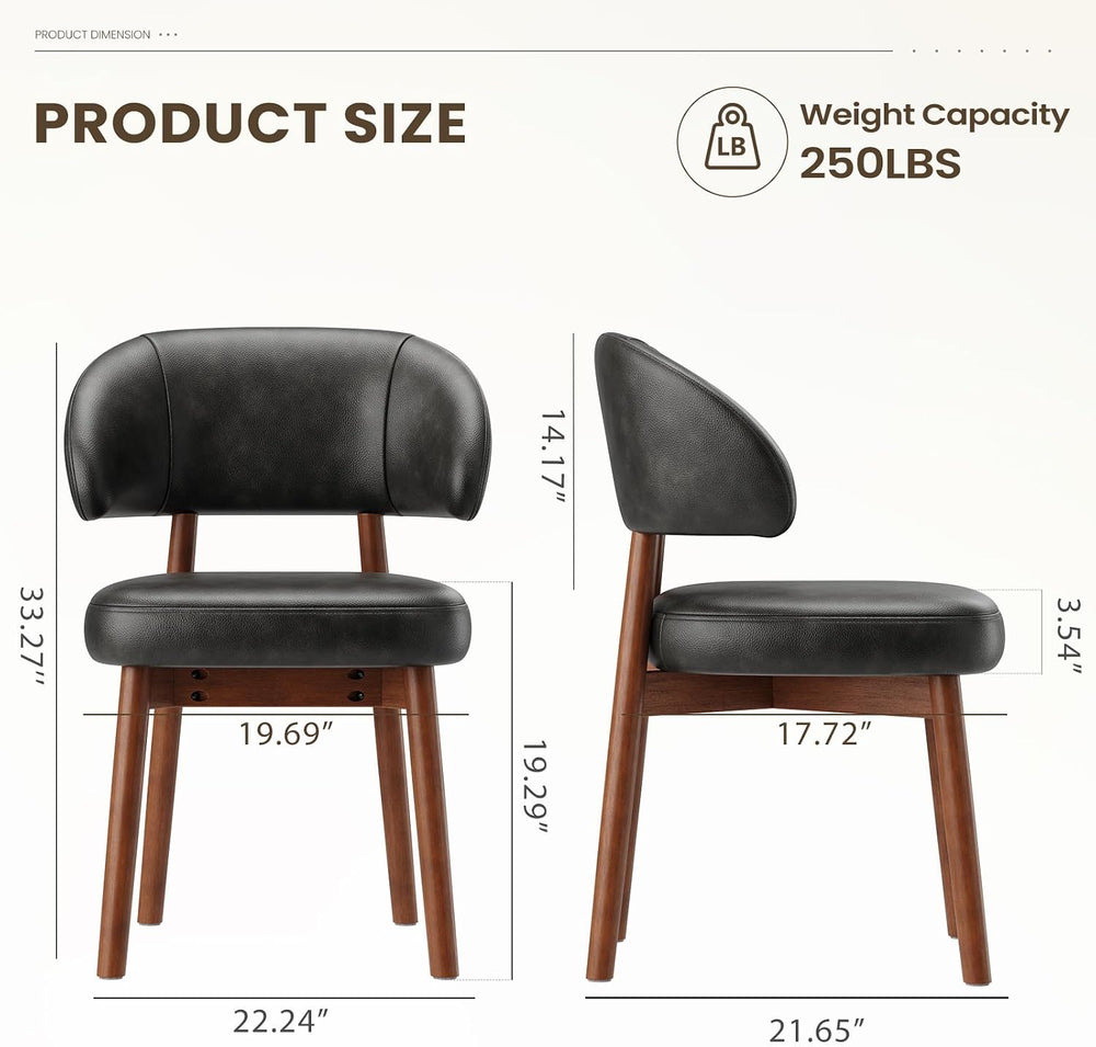 MALOL Wooden Dining Chairs Set of 2, Modern Upholstered Dining Room Kitchen S...