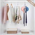 TOPIA HANGER Purse Hanger Organizer for Closet, 2-Pack Handbag Organizer Hanger, 360°Swivel Metal Purse Hooks, Bag Rack, Belt Organizer, Tie Rack, Scarf Hanger, Bag Storage Organizer, Black