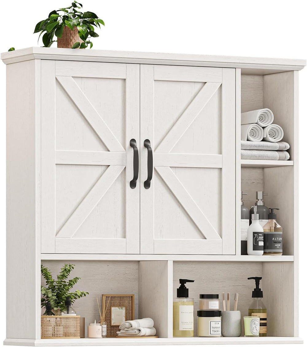 Vabches Bathroom Wall Cabinet, Farmhouse Medicine Cabinet with Double Barn Do...