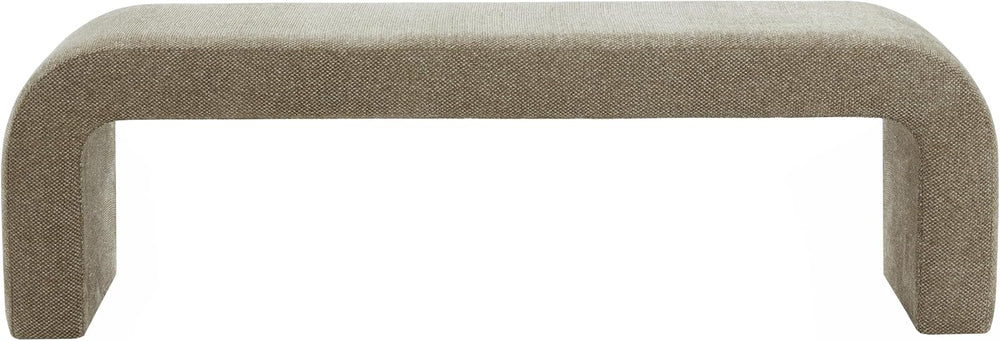 SAFAVIEH Couture - Caralynn Brown Chenille Curved Waterfall Upholstered Bench...