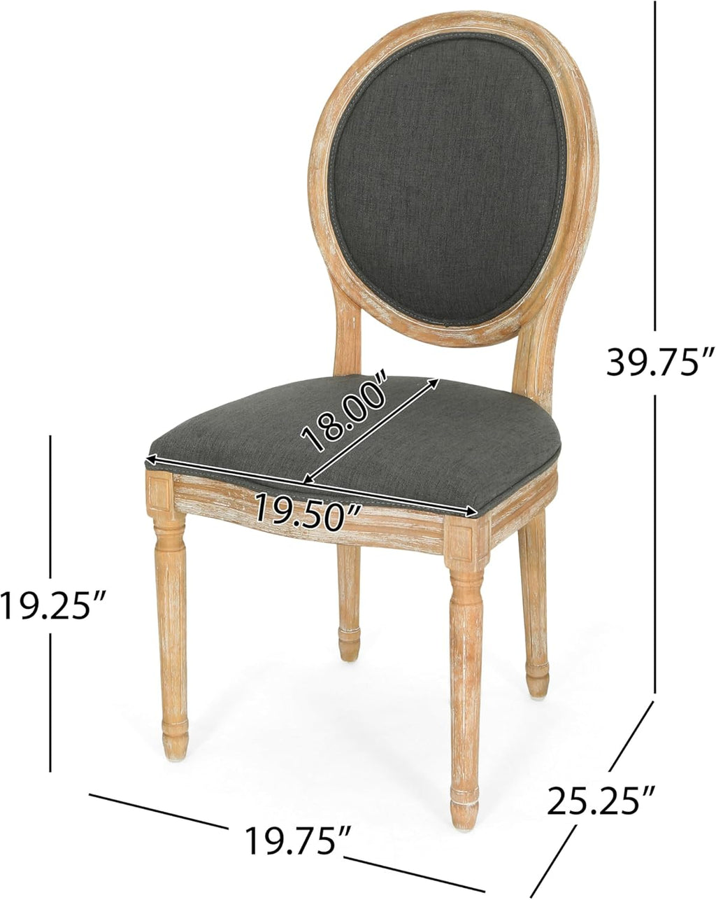Christopher Knight Home Reed Upholstered Farmhouse Dining Chairs, (Set of 2), Dark Gray + Black Checkerboard + Natural