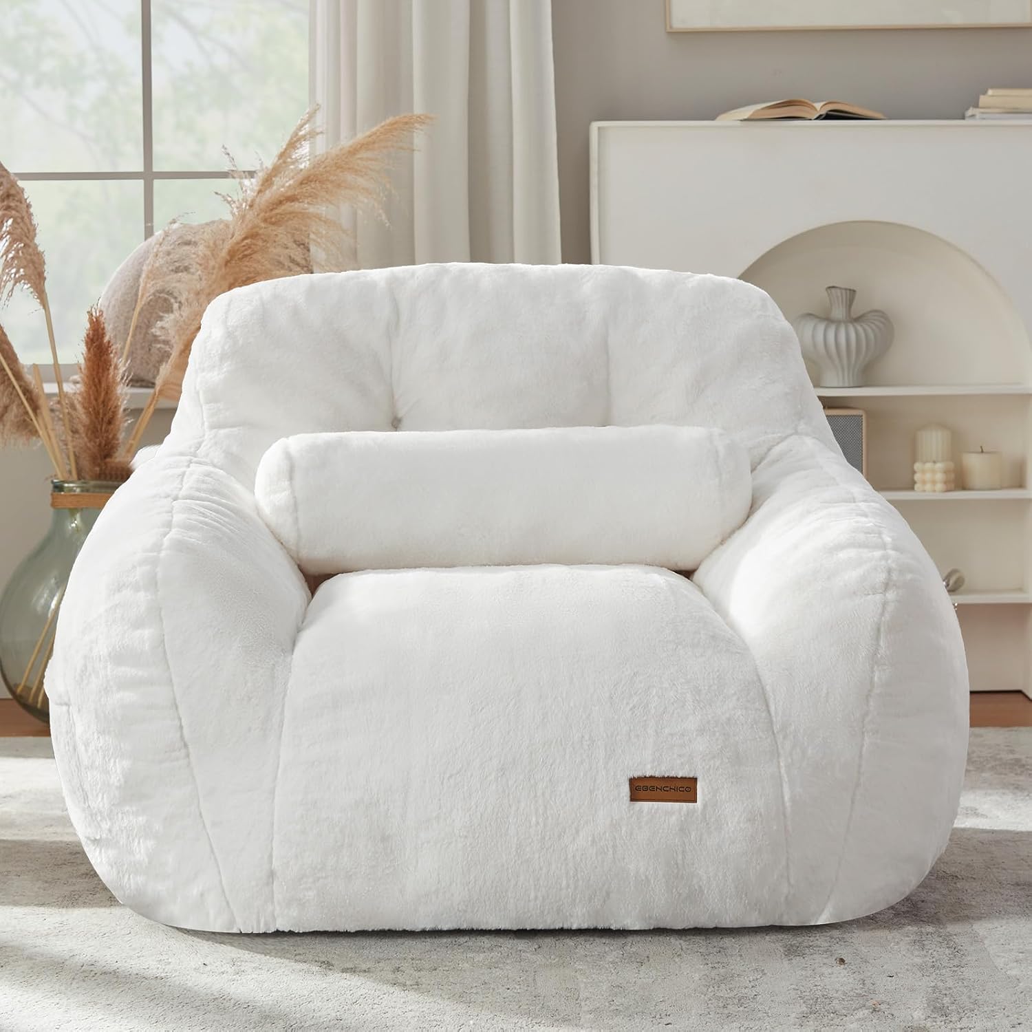 EBENCHICO Giant Bean Bag Chair for Adults, Comfy Oversized Bean Bag Chairs for Teens, Large Beanbag Chair Couch Sofa with Filler,Reading Chair with Pillow for Living Room Bedroom