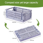 4-Pack Small Pastel Plastic Storage Baskets, Collapsible Crates for Organizing, Space-Saving Mini Bins for Classroom, Kitchen, Office, Bedroom (9.8" x 6.5" x 3.8")
