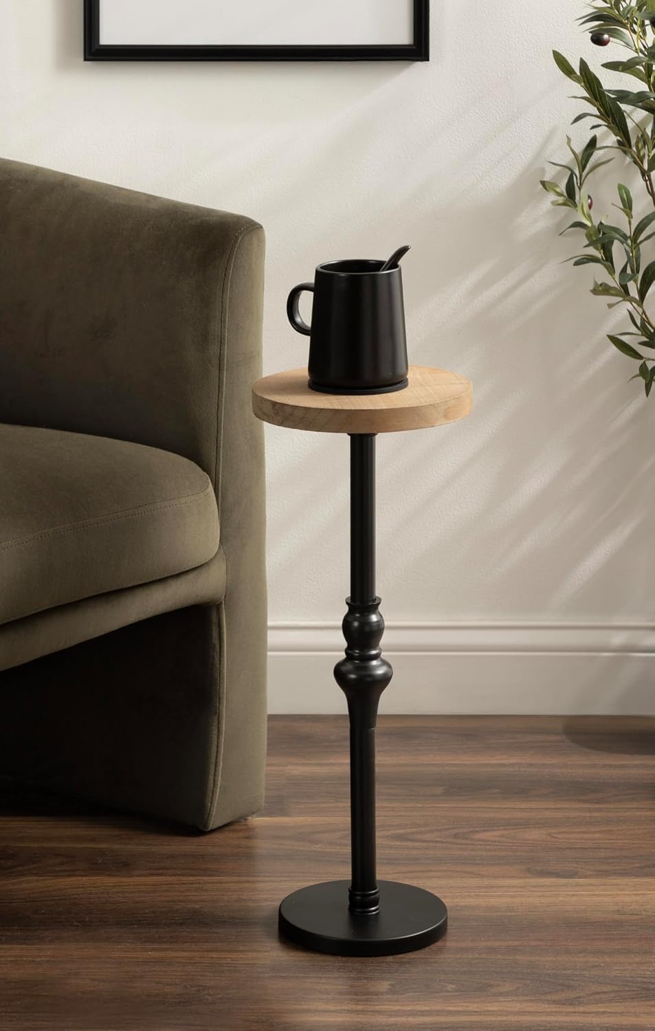 Kate and Laurel Stratton Round Pedestal Drink Table; 9 x 9 x 22; Hazelnut Bro...