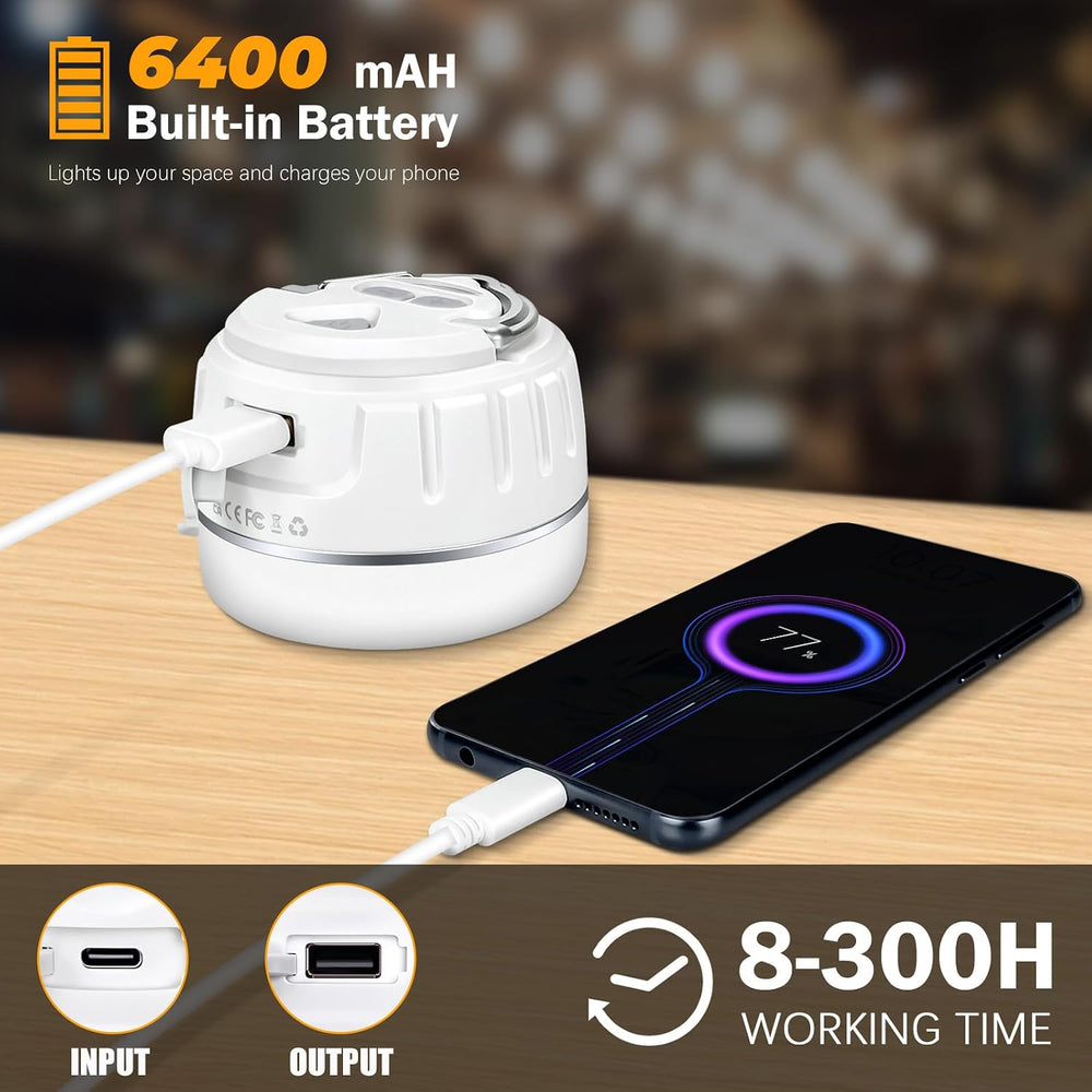 Yonktoo Rechargeable LED Camping Lantern 1000LM, 300H Runtime, 6400mAh, IPX5 ...