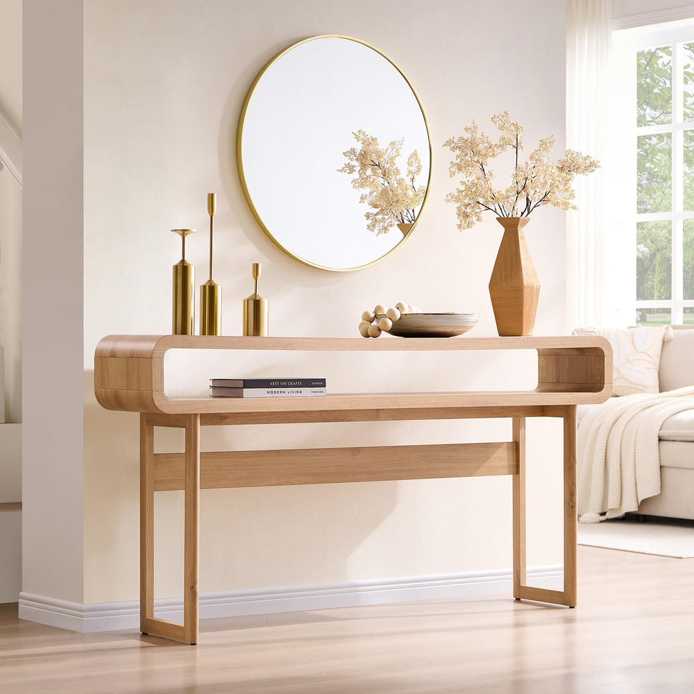 IFGET 63-Inch Long Console Table, 31.5" Tall Modern Entryway Table with ...