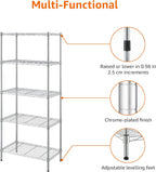 Amazon Basics 5-Shelf Adjustable, Storage Shelving Unit, (200 Pound Loading Capacity per Shelf), Steel Organizer Wire Rack, 23.2 x 13.4 x 60 inches (LxWxH), Chrome