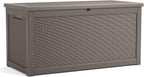 TARKARI 320 Gallon Lockable Resin Deck Box, Waterproof & UV-Resistant Outdoor Storage Box for Outdoor Cushion Storage, Garden Tools & Pool Accessories Storage, Gray