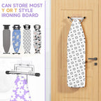Ironing Board Holder Wall Mount, Iron Board Holder Stainless Steel, Wall Mounted Ironing Board Hanger, Y T Leg Laundry Rooms Iron Board Holder for Wall Heavy Duty