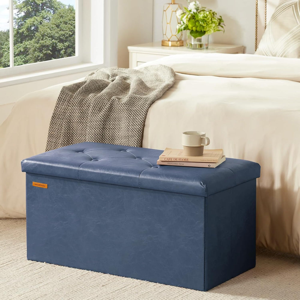 HAUSFRAU - Storage Ottoman Bench, 30 Inches Button Tufted Upholstered Ottoman...