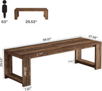 Tribesigns Two Person Desk, 86.6-Inch Extra Long Computer Desk, Two Person Double Desk Workstation for Home Office, Rustic Brown