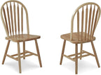 International Concepts Solid Wood Windsor ArrowBack Dining Chair with Plain Legs - Parawood Construction - 19.25" W x 19.75" D x 38.25" H - 225 lb Weight Capacity - Dining Chairs, Natural