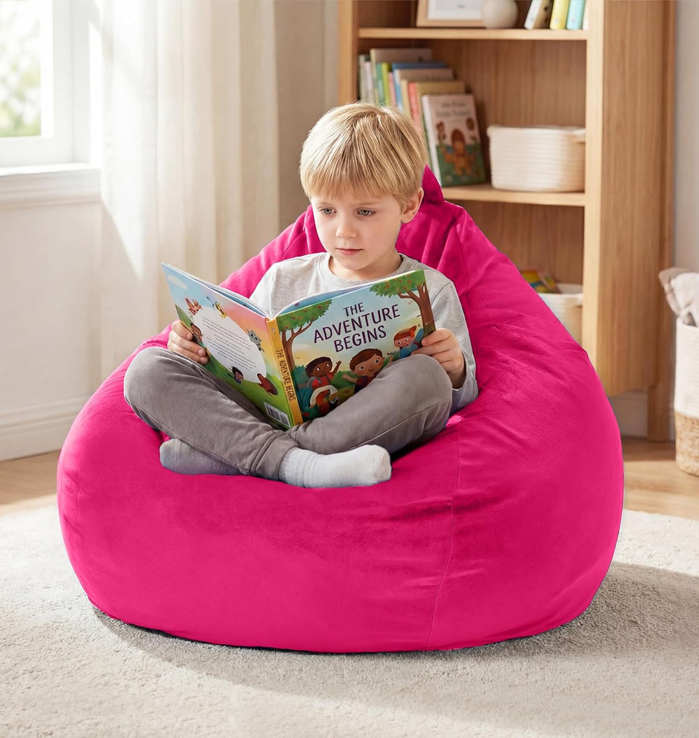 fond + found Small Bean Bag Chairs 2FT Comfy BeanBag Chair Velvet Fabric | Me...
