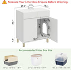 Large/Tall Litter Box Enclosure, Modern Wooden Litter Box Furniture for XL Litterbox with Drawer as Sideboard Cabinet (White)