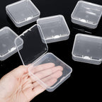SATINIOR 48 Packs Clear Small Plastic Containers Transparent Storage Box with Hinged Lid for Small Items Crafts Jewelry (2.52 x 2.52 x 0.79 Inches)