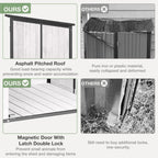 Outdoor Storage Shed with Floor - Waterproof Natural Fir Cabinet with Adjustable Shelves and Double Lock for Anti-Theft - Suitable for Storing Garden Tools and Household Debris (White)