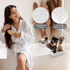 Foldable Bathtub Caddy Tray, Bamboo Bath Tub Tray Table for Tub with Wine Glass Holder Book Phone Tablet Holder with Extending Sides, Adjustable Bathroom Bathtub Free Soap Holder Gift Idea (White)
