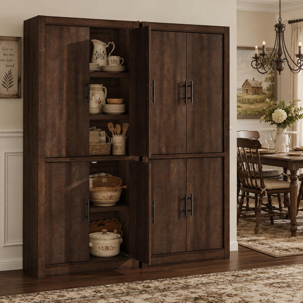Garvee Tall Farmhouse Pantry Cabinet with Adjustable Shelves, 70.4" Kitc...