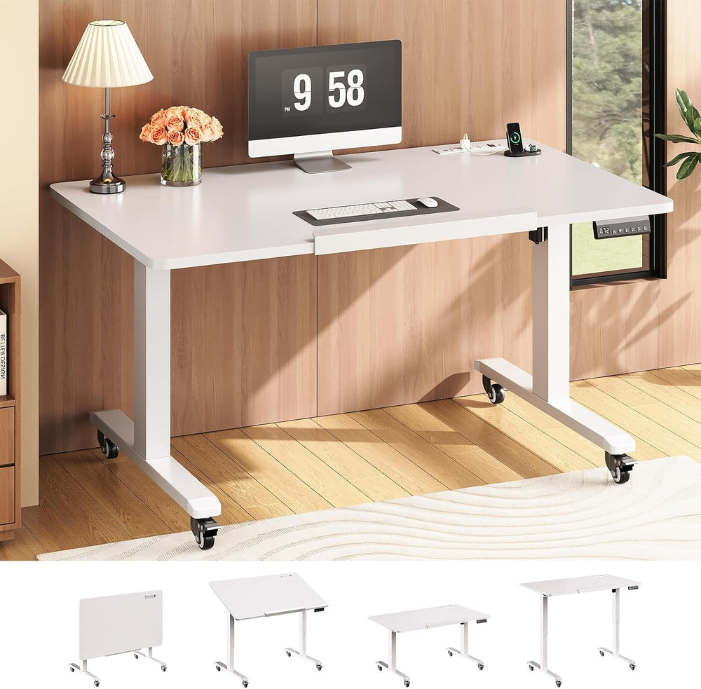 SEDETA 47 x 24 Inches Electric Standing Desk, 180° Tiltable Mobile Rising