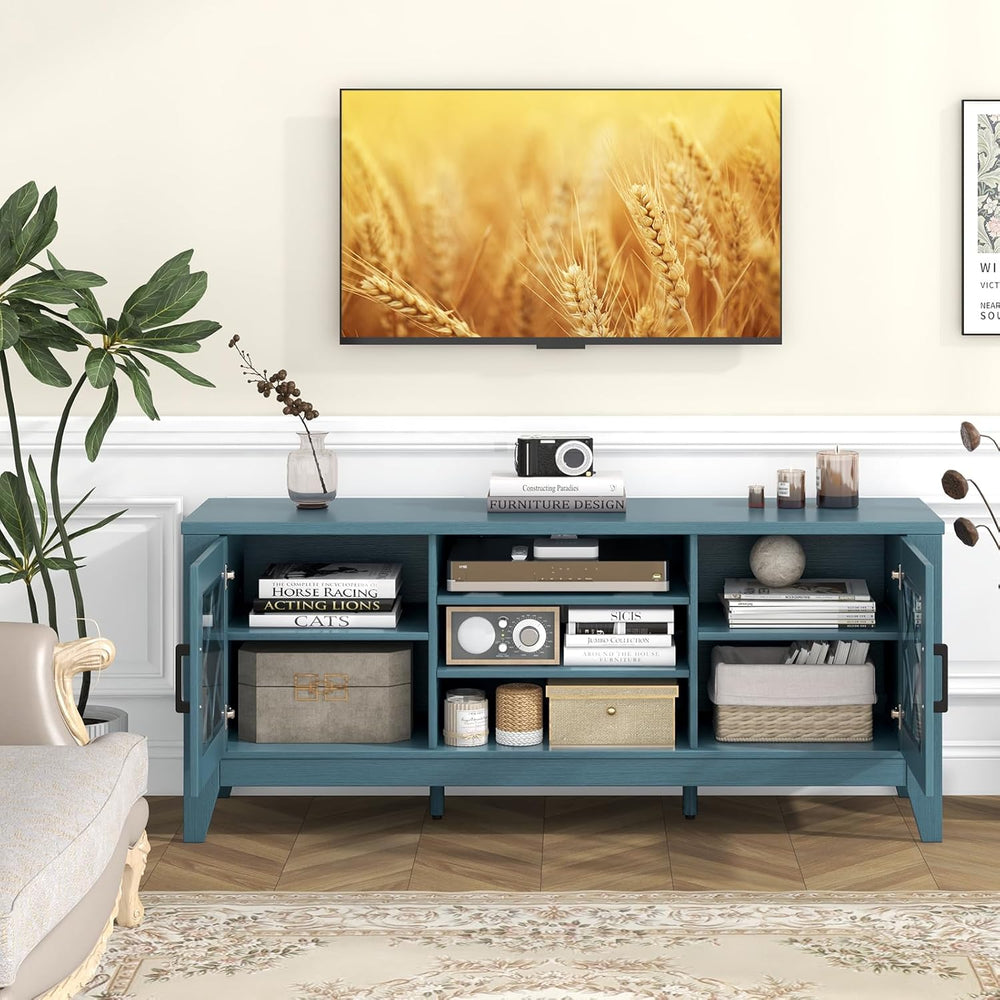 Tangkula Farmhouse TV Stand for TVs Up to 65-in, Classic Media Entertainment ...