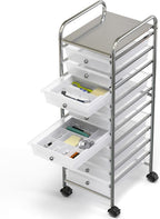 Simple Houseware Drawer Organizer Tray with 9 Adjustable Compartments, White