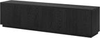 Henn&Hart Fluted TV Stand for TVs up to 85" with 2 Concealed Ribbed Storage Cabinets and Adjustable Shelves for Living Room, Family Room, or Office, Natural Black
