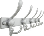 Dseap Coat Rack Wall Mount 2.0 Pro: Heavy Duty 300% Thicker, 16" Stud Mount, Stainless Steel Wall Coat Hooks Hanger for Clothes Jackets Hats Entryway Closet, MaxStrong Series, Silver